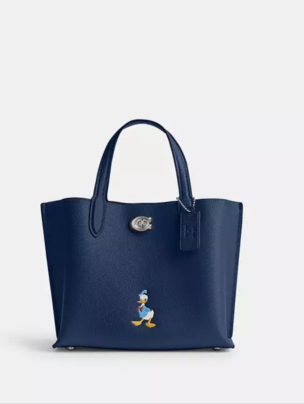 *NWT* [Coach X Disney] Willow Tote Bag 25, Donald Duck, Silver, Deep Blue CQ797